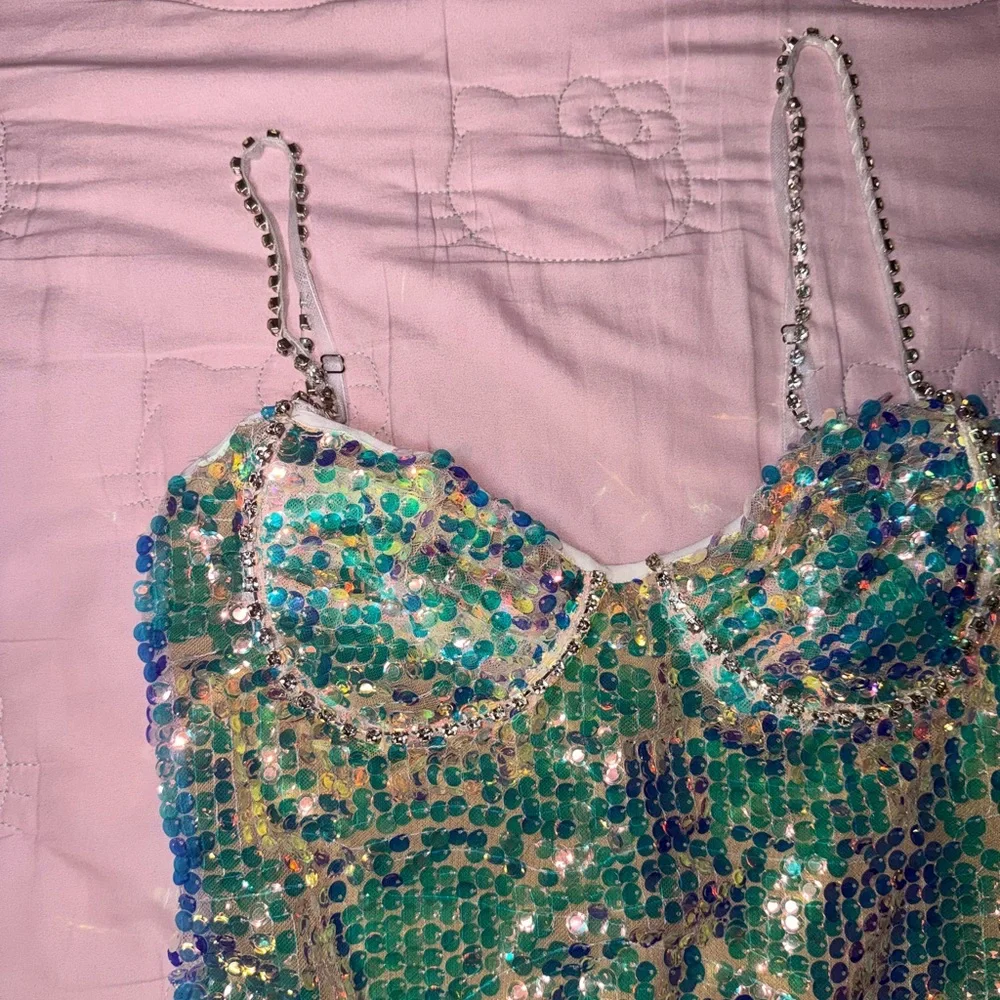FASHION NOVA| Mermaid Kisses Sequin Mini Dress - Champagne - Picture 7 of 7